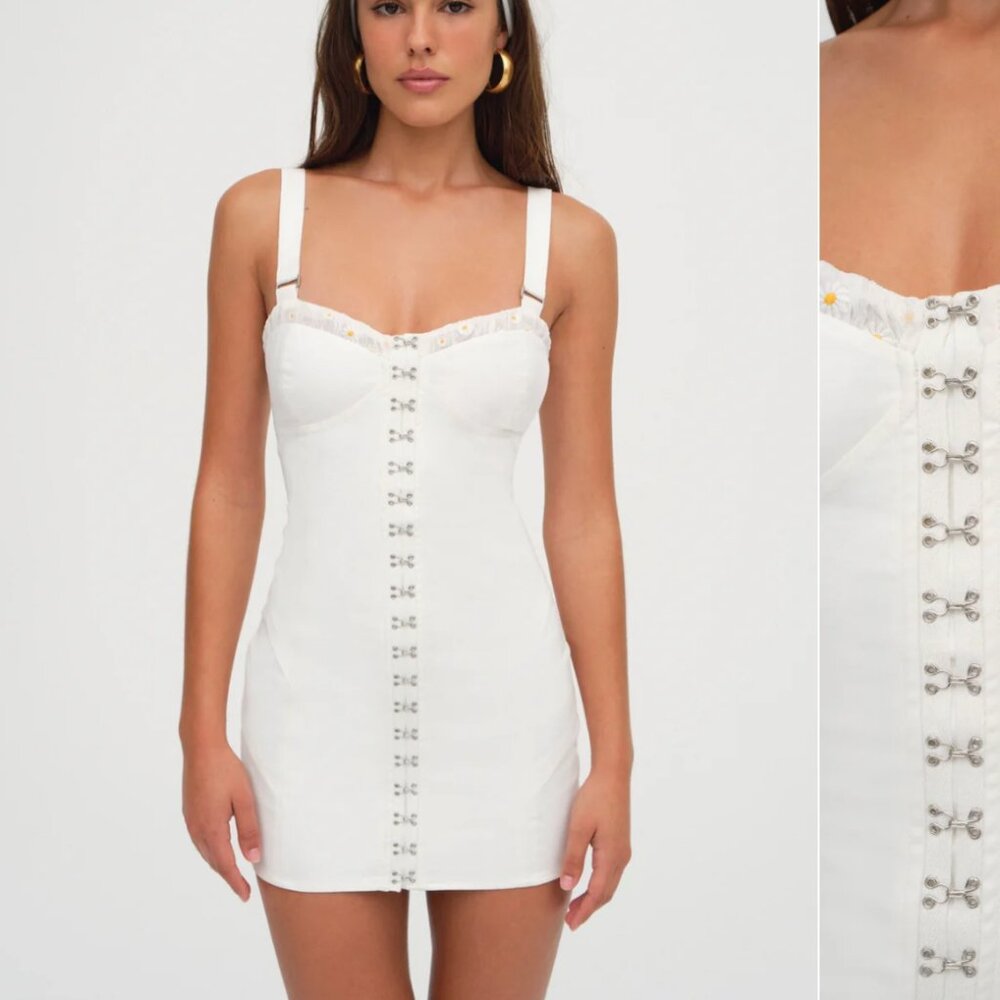 For Love and Lemons Tilly Denim Mini Dress daisy NIB